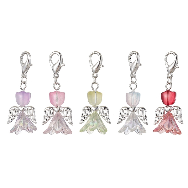 PandaHall Lily Angel Glass Pendant Decorations, with Alloy Lobster Claw Clasps, Mixed Color, 48.5mm Glass Angel & Fairy Multicolor
PandaHall Lily Angel Glass Pendant Decorations, with Alloy Lobster Claw Clasps, Mixed Color, 48.5mm Glass Angel & Fairy Multicolor