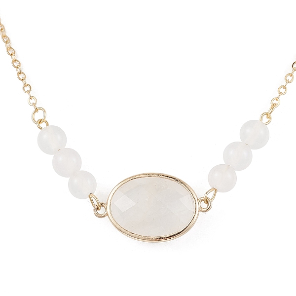 PandaHall Brass Chains Necklaces, Natural White Agate & Quartz Crystal Bead Necklaces, Golden, 21.30 inch(54.1cm) Mixed Stone Oval
PandaHall Brass Chains Necklaces, Natural White Agate & Quartz Crystal Bead Necklaces, Golden, 21.30 inch(54.1cm) Mixed Stone Oval