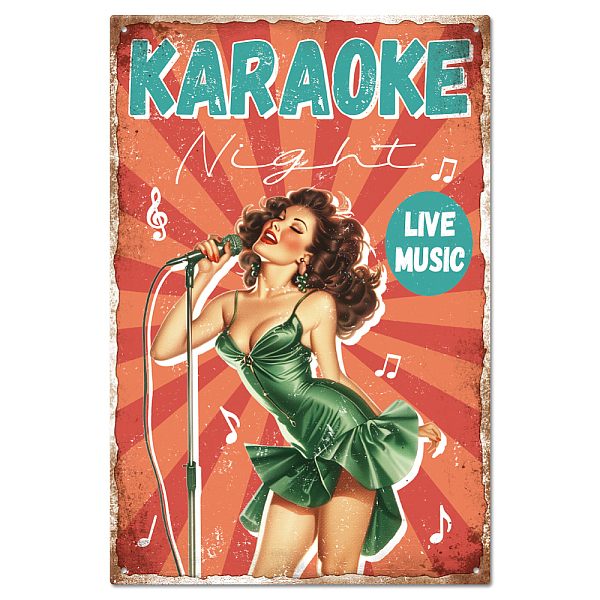 PandaHall GLOBLELAND Karaoke Tin Sign Pin Up Women Tin Sign Music Metal Tin Sign Vintage Wall Decor Tin Painting Tin Signs 12×8inch for Home...
PandaHall GLOBLELAND Karaoke Tin Sign Pin Up Women Tin Sign Music Metal Tin Sign Vintage Wall Decor Tin Painting Tin Signs 12×8inch for Home...