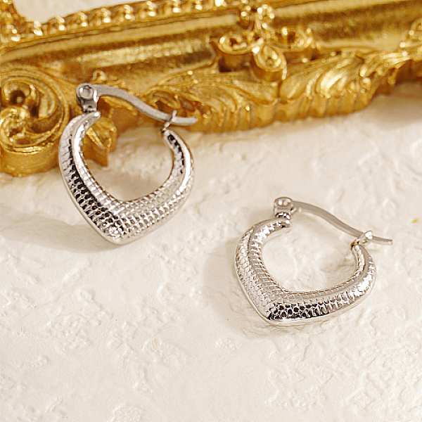 PandaHall 304 Stainless Steel Hoop Earrings for Women, Heart, Stainless Steel Color, 21x18mm Stainless Steel Heart
PandaHall 304 Stainless Steel Hoop Earrings for Women, Heart, Stainless Steel Color, 21x18mm Stainless Steel Heart