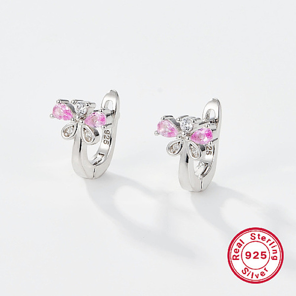 PandaHall Rhodium Plated Platinum Plated 925 Sterling Silver Hoop Earrings, Cubic Zirconia Butterfly Earrings, with 925 Stamp, Pink, 10x8mm...
PandaHall Rhodium Plated Platinum Plated 925 Sterling Silver Hoop Earrings, Cubic Zirconia Butterfly Earrings, with 925 Stamp, Pink, 10x8mm...