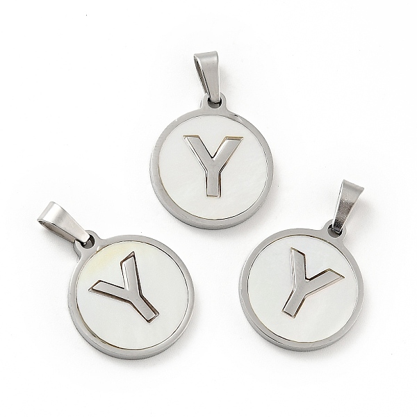 PandaHall 304 Stainless Steel with White Shell Pendants, Stainless Steel Color, Flat Round with Letter Charm, Letter.Y, 18x16x1.5mm, Hole...
PandaHall 304 Stainless Steel with White Shell Pendants, Stainless Steel Color, Flat Round with Letter Charm, Letter.Y, 18x16x1.5mm, Hole...