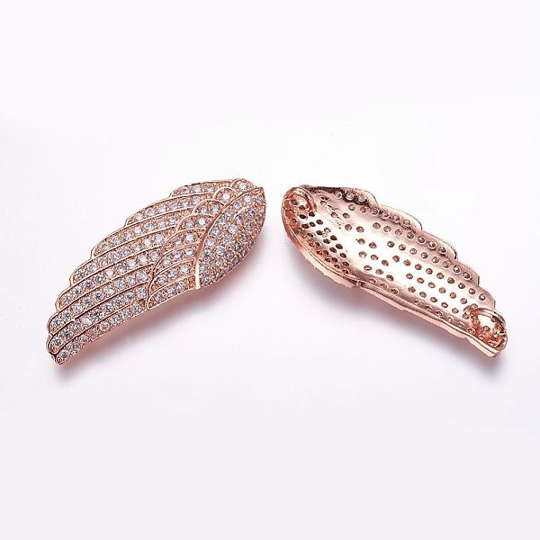 PandaHall Brass Micro Pave Cubic Zirconia Links, Wing, Rose Gold, 38x14x4mm, Hole: 2x3mm Brass+Cubic Zirconia Wing
PandaHall Brass Micro Pave Cubic Zirconia Links, Wing, Rose Gold, 38x14x4mm, Hole: 2x3mm Brass+Cubic Zirconia Wing
