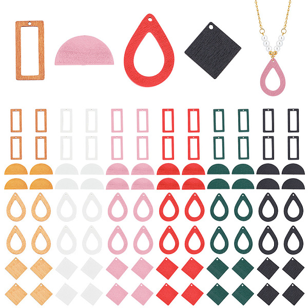 PandaHall DIY Jewelry Making Finding Kit, Including 144Pcs 24 Styles Wood Dyed Teardrop & Rhombus & Rectangle Pendants and Half Round..., Multicolor
PandaHall DIY Jewelry Making Finding Kit, Including 144Pcs 24 Styles Wood Dyed Teardrop & Rhombus & Rectangle Pendants and Half Round..., Multicolor