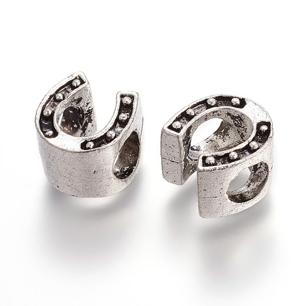 PandaHall Tibetan Style Alloy European Large Hole Beads, Horseshoe, Cadmium Free & Lead Free, Antique Silver, 10.5x9x8mm, Hole: 5mm, about...
PandaHall Tibetan Style Alloy European Large Hole Beads, Horseshoe, Cadmium Free & Lead Free, Antique Silver, 10.5x9x8mm, Hole: 5mm, about...