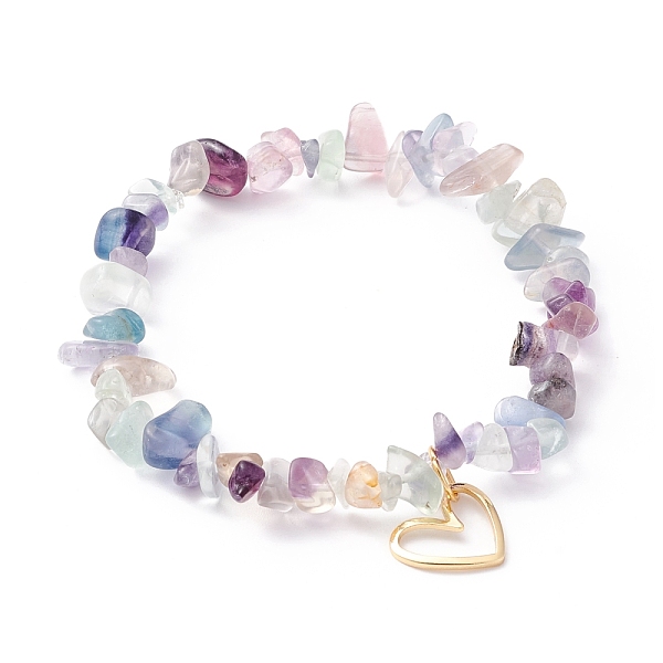 PandaHall Natural Fluorite Chip Beads Stretch Bracelet, Heart Charm Bracelet for Valentine's Day, Golden, Inner Diameter: 2 inch(5.1cm)...
PandaHall Natural Fluorite Chip Beads Stretch Bracelet, Heart Charm Bracelet for Valentine's Day, Golden, Inner Diameter: 2 inch(5.1cm)...