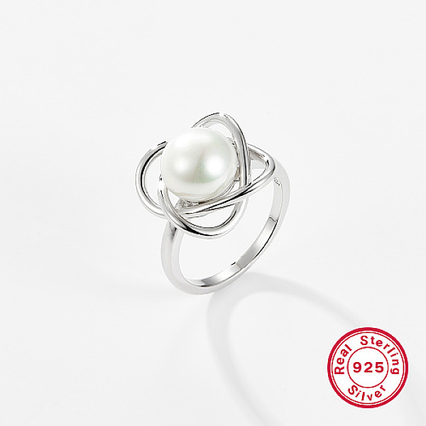 PandaHall Rhodium Plated 925 Sterling Silver Finger Rings, with Pearl, Platinum, US Size 5(15.7mm) Sterling Silver
PandaHall Rhodium Plated 925 Sterling Silver Finger Rings, with Pearl, Platinum, US Size 5(15.7mm) Sterling Silver