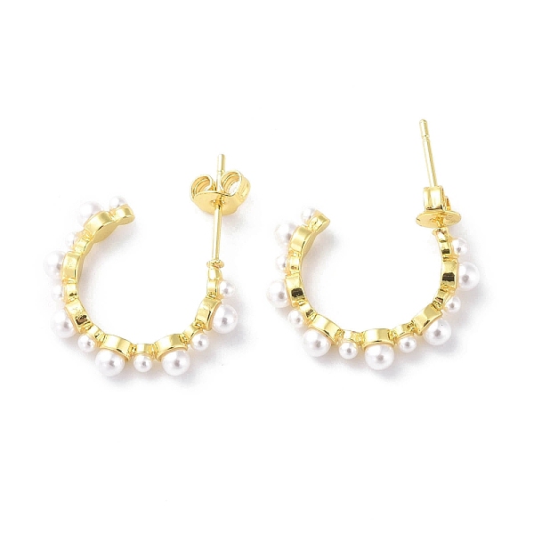 PandaHall ABS Plastic Pearl Beaded C-shape Stud Earrings, Brass Half Hoop Earrings for Women, Real 18K Gold Plated, 21x25.5x3.5mm, Pin..., White
PandaHall ABS Plastic Pearl Beaded C-shape Stud Earrings, Brass Half Hoop Earrings for Women, Real 18K Gold Plated, 21x25.5x3.5mm, Pin..., White