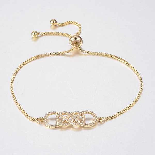PandaHall Adjustable Brass Micro Pave Cubic Zirconia Bolo Bracelets, Slider Bracelets, Golden, 10-5/8 inch(270mm), 1.2mm Cubic Zirconia
PandaHall Adjustable Brass Micro Pave Cubic Zirconia Bolo Bracelets, Slider Bracelets, Golden, 10-5/8 inch(270mm), 1.2mm Cubic Zirconia