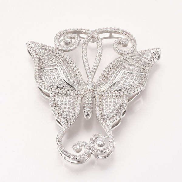 PandaHall Brass Micro Pave Cubic Zirconia Pendants, Multi-strand Links, Butterfly, Platinum, 55x49x8mm, Hole: 3.5~9x1~3.5mm Brass+Cubic..., Clear
PandaHall Brass Micro Pave Cubic Zirconia Pendants, Multi-strand Links, Butterfly, Platinum, 55x49x8mm, Hole: 3.5~9x1~3.5mm Brass+Cubic..., Clear