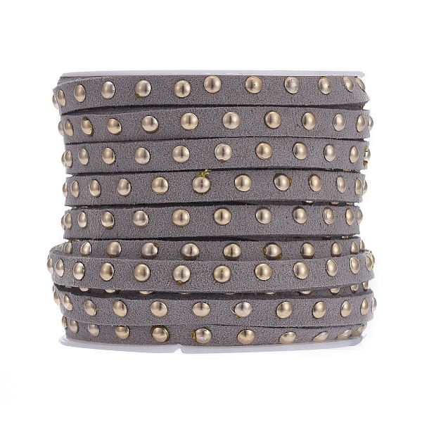 PandaHall Faux Suede Cord, with Golden Tone Alloy Rivet, For Punk Rock Jewelry Making, Gray, 5x2.5mm, about 5.46 yards(5m)/roll Faux...
PandaHall Faux Suede Cord, with Golden Tone Alloy Rivet, For Punk Rock Jewelry Making, Gray, 5x2.5mm, about 5.46 yards(5m)/roll Faux...
