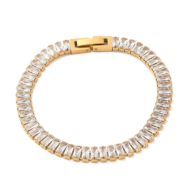PandaHall Cubic Zirconia Tennis Bracelet, Vacuum Plating Golden 304 Stainless Steel Rectangle Link Chain Bracelet, Clear, 6-1/2~6-3/4 inch...
PandaHall Cubic Zirconia Tennis Bracelet, Vacuum Plating Golden 304 Stainless Steel Rectangle Link Chain Bracelet, Clear, 6-1/2~6-3/4 inch...