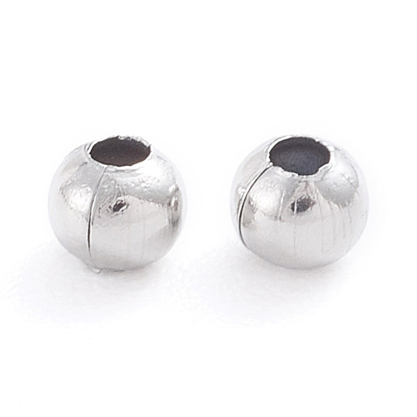 PandaHall 304 Stainless Steel Beads, Hollow Round, Stainless Steel Color, 3x2.7~3mm, Hole: 1mm, 500pcs/bag 304 Stainless Steel Round
PandaHall 304 Stainless Steel Beads, Hollow Round, Stainless Steel Color, 3x2.7~3mm, Hole: 1mm, 500pcs/bag 304 Stainless Steel Round