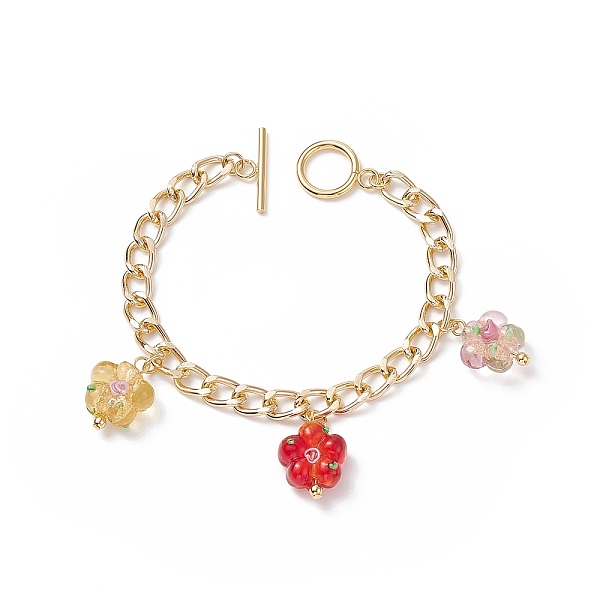 PandaHall Lampwork Flower Charm Bracelet with Aluminium Curb Chains for Women, Red, 7-1/2 inch(19cm) Labradorite Red
PandaHall Lampwork Flower Charm Bracelet with Aluminium Curb Chains for Women, Red, 7-1/2 inch(19cm) Labradorite Red