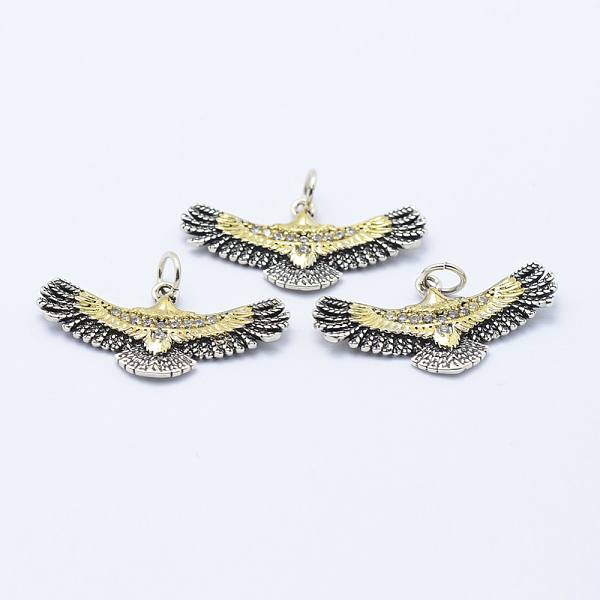 PandaHall Brass Micro Pave Cubic Zirconia Pendants, Lead Free & Nickel Free & Cadmium Free, Eagle, Antique Silver & Antique Golden..., Clear
PandaHall Brass Micro Pave Cubic Zirconia Pendants, Lead Free & Nickel Free & Cadmium Free, Eagle, Antique Silver & Antique Golden..., Clear