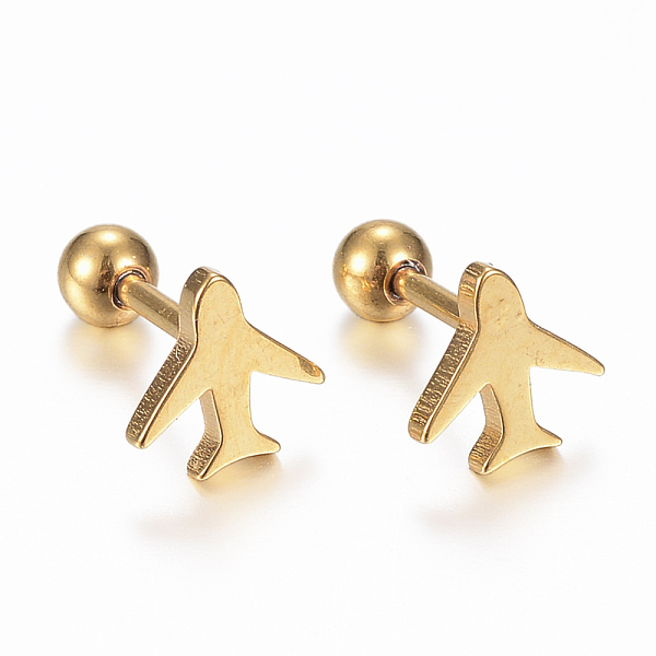 PandaHall 304 Stainless Steel Barbell Cartilage Earrings, Screw Back Earrings, Hypoallergenic Earrings, Plane, Golden, 8x8x1.2mm, Pin: 1mm...
PandaHall 304 Stainless Steel Barbell Cartilage Earrings, Screw Back Earrings, Hypoallergenic Earrings, Plane, Golden, 8x8x1.2mm, Pin: 1mm...