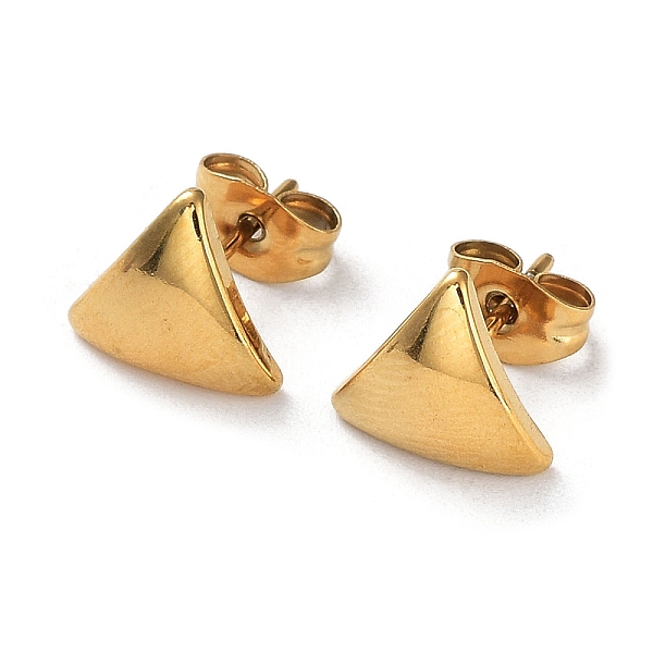PandaHall Ion Plating(IP) 304 Stainless Steel Triangle Ear Studs for Women, Real 18K Gold Plated, 9x10mm 304 Stainless Steel Triangle
PandaHall Ion Plating(IP) 304 Stainless Steel Triangle Ear Studs for Women, Real 18K Gold Plated, 9x10mm 304 Stainless Steel Triangle