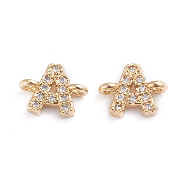 PandaHall Brass Micro Pave Cubic Zirconia Links Connectors, Long-Lasting Plated, Letter, Clear, Real 18K Gold Plated, Letter.A, 7x9x2.8mm...
PandaHall Brass Micro Pave Cubic Zirconia Links Connectors, Long-Lasting Plated, Letter, Clear, Real 18K Gold Plated, Letter.A, 7x9x2.8mm...