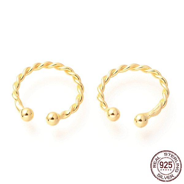 PandaHall 925 Sterling Silver Cuff Earrings, Twisted with Round, Golden, 12x2mm Sterling Silver
PandaHall 925 Sterling Silver Cuff Earrings, Twisted with Round, Golden, 12x2mm Sterling Silver