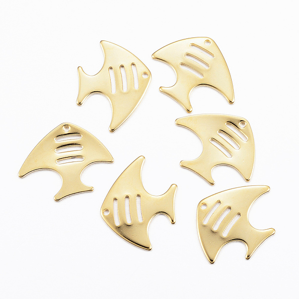 PandaHall 304 Stainless Steel Charms, Fish, Golden, 15.5x20x1mm, Hole: 1mm Stainless Steel Fish
PandaHall 304 Stainless Steel Charms, Fish, Golden, 15.5x20x1mm, Hole: 1mm Stainless Steel Fish