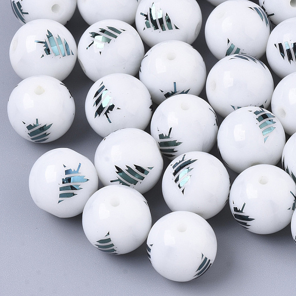 PandaHall Christmas Opaque Glass Beads, Round with Electroplate Christmas Tree Pattern, Green Plated, 10mm, Hole: 1.2mm Glass Round White
PandaHall Christmas Opaque Glass Beads, Round with Electroplate Christmas Tree Pattern, Green Plated, 10mm, Hole: 1.2mm Glass Round White