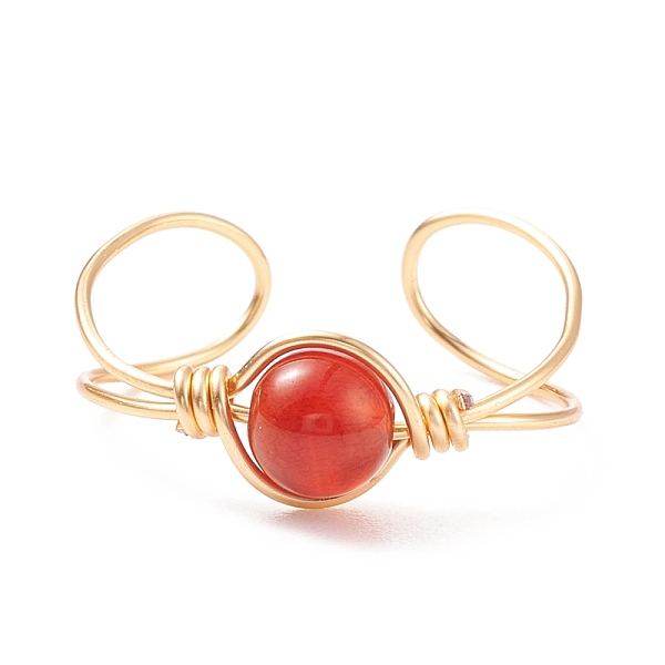 PandaHall Natural Red Agate Round Beaded Open Cuff Ring, Copper Wire Wrap Gemstone Jewelry for Women, Golden, US Size 9(18.9mm) Red Agate
PandaHall Natural Red Agate Round Beaded Open Cuff Ring, Copper Wire Wrap Gemstone Jewelry for Women, Golden, US Size 9(18.9mm) Red Agate