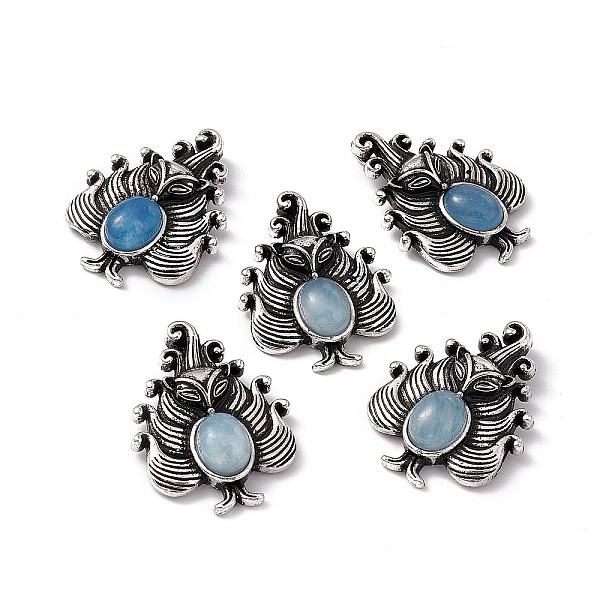 PandaHall Natural Aquamarine Pendants, Nine-Tailed Fox Charms, with Antique Silver Color Brass Findings, 30x23x6mm, Hole: 4x2mm Aquamarine...
PandaHall Natural Aquamarine Pendants, Nine-Tailed Fox Charms, with Antique Silver Color Brass Findings, 30x23x6mm, Hole: 4x2mm Aquamarine...