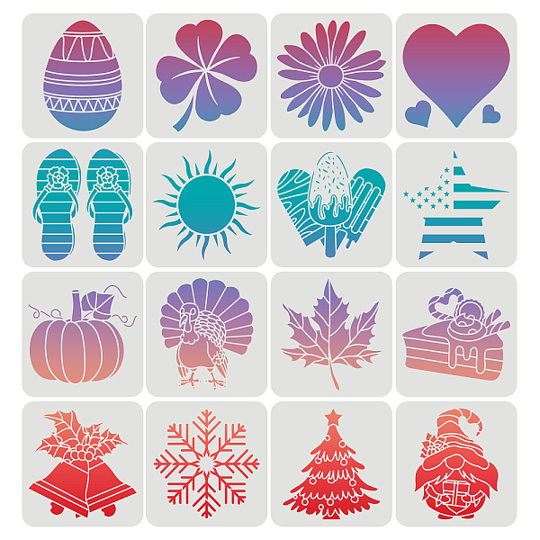 PandaHall FINGERINSPIRE 16Pcs Seasonal Icons Stencil Template 20x20cm Large Reusable Mylar Template for Easter, Valentine's Day...
PandaHall FINGERINSPIRE 16Pcs Seasonal Icons Stencil Template 20x20cm Large Reusable Mylar Template for Easter, Valentine's Day...