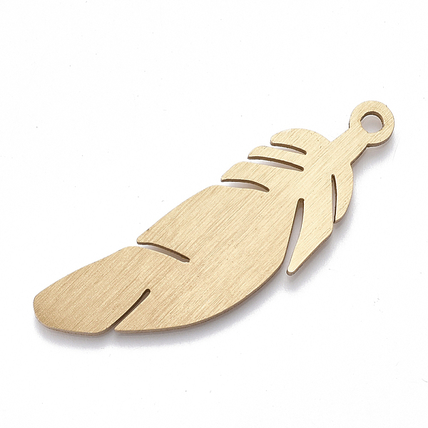 PandaHall Aluminium Big Pendants, Laser Cut Big Pendants, Feather, Golden, 54x16.5x1mm, Hole: 3mm Aluminum Feather
PandaHall Aluminium Big Pendants, Laser Cut Big Pendants, Feather, Golden, 54x16.5x1mm, Hole: 3mm Aluminum Feather