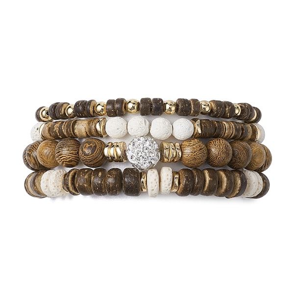 PandaHall 4Pcs 4 Style Dyed Natural Lava Rock Round & Coconut Disc Beaded Stretch Bracelets Set, Stackable Bracelets, Coconut Brown, Inner...
PandaHall 4Pcs 4 Style Dyed Natural Lava Rock Round & Coconut Disc Beaded Stretch Bracelets Set, Stackable Bracelets, Coconut Brown, Inner...