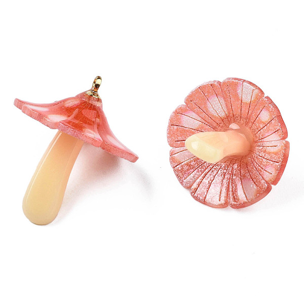 PandaHall Plastic Pendants, with Acrylic and Golden Plated Brass Loops, Mushroom, Orange Red, 23x17~18mm, Hole: 1.5mm Brass+Plastic Mushroom
PandaHall Plastic Pendants, with Acrylic and Golden Plated Brass Loops, Mushroom, Orange Red, 23x17~18mm, Hole: 1.5mm Brass+Plastic Mushroom