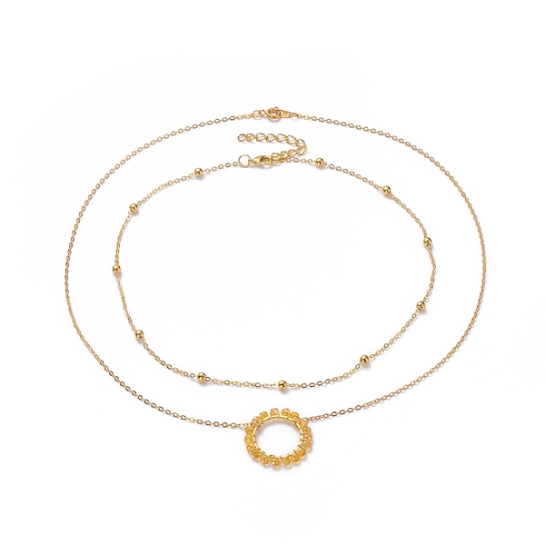 PandaHall Ring Electroplate Glass Beads Necklaces Sets, with Brass Cable Chains, Linking Rings and Lobster Claw Clasps, Yellow, 14 inch...
PandaHall Ring Electroplate Glass Beads Necklaces Sets, with Brass Cable Chains, Linking Rings and Lobster Claw Clasps, Yellow, 14 inch...