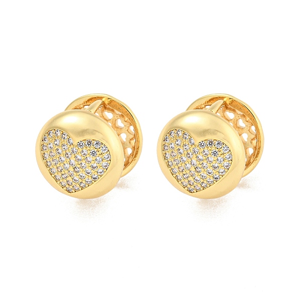 PandaHall Brass Pave Clear Cubic Zirconia Hoop Earrings, Flat Round with Heart, Real 16K Gold Plated, 14mm Brass Flat Round Clear
PandaHall Brass Pave Clear Cubic Zirconia Hoop Earrings, Flat Round with Heart, Real 16K Gold Plated, 14mm Brass Flat Round Clear