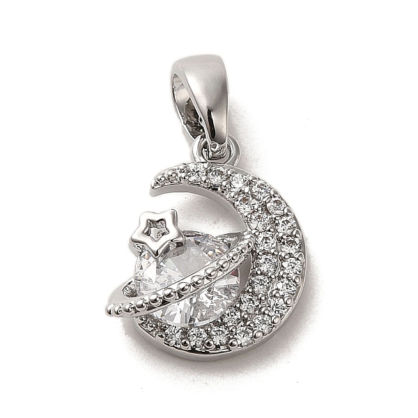 PandaHall Brass Micro Pave Cubic Zirconia Pendants, Moon, Platinum, 14x11.5x5mm, Hole: 5x3mm Brass+Cubic Zirconia Moon Clear
PandaHall Brass Micro Pave Cubic Zirconia Pendants, Moon, Platinum, 14x11.5x5mm, Hole: 5x3mm Brass+Cubic Zirconia Moon Clear