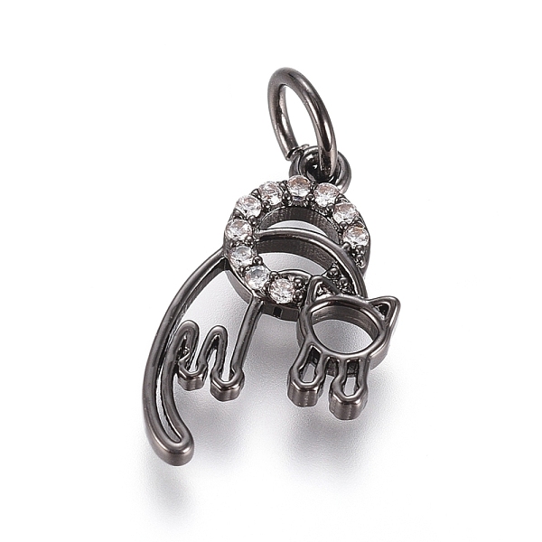PandaHall Brass Micro Pave Cubic Zirconia Pendants, with Jump Ring, Long-Lasting Plated, Ring with Cat, Clear, Gunmetal, 15x9x1.5mm, Hole...
PandaHall Brass Micro Pave Cubic Zirconia Pendants, with Jump Ring, Long-Lasting Plated, Ring with Cat, Clear, Gunmetal, 15x9x1.5mm, Hole...
