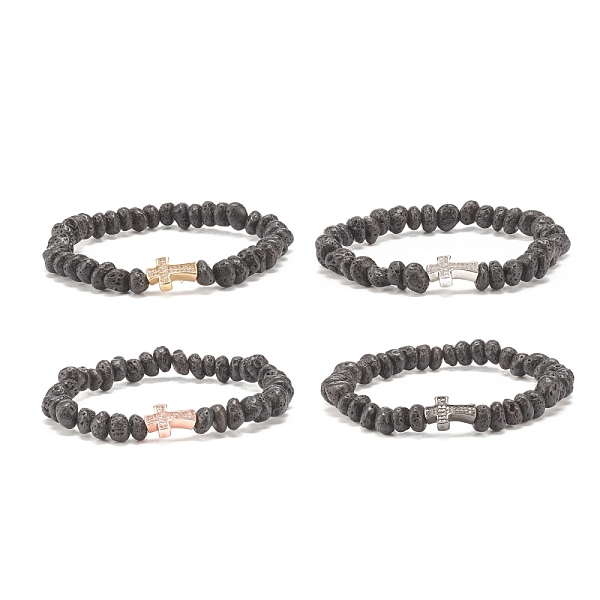 PandaHall Natural Lava Rock Beaded Stretch Bracelet, Brass Cross Bracelet with Clear Cubic Zirconia for Women, Mixed Color, Inner Diameter...
PandaHall Natural Lava Rock Beaded Stretch Bracelet, Brass Cross Bracelet with Clear Cubic Zirconia for Women, Mixed Color, Inner Diameter...