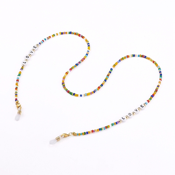 PandaHall Eyeglasses Chains, Neck Strap for Eyeglasses, with Glass Seed Beads, Acrylic Letter Beads and Rubber Loop Ends, Word Love, Golden...
PandaHall Eyeglasses Chains, Neck Strap for Eyeglasses, with Glass Seed Beads, Acrylic Letter Beads and Rubber Loop Ends, Word Love, Golden...