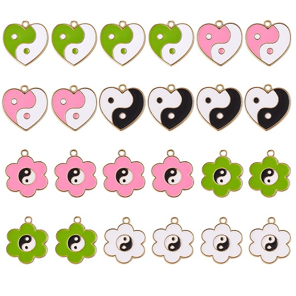 PandaHall 24Pcs 6 Style Rack Plating Light Gold Alloy Enamel Pendants, Cadmium Free & Lead Free, Flower with Heart, Yin Yang Pattern, Mixed..., Multicolor
PandaHall 24Pcs 6 Style Rack Plating Light Gold Alloy Enamel Pendants, Cadmium Free & Lead Free, Flower with Heart, Yin Yang Pattern, Mixed..., Multicolor