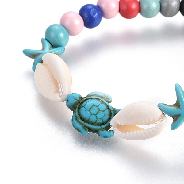 PandaHall Wood Beads Stretch Bracelets, with Synthetic Turquoise(Dyed) Beads and Shell Beads, Colorful, 2 inch(5.2cm) Wood
PandaHall Wood Beads Stretch Bracelets, with Synthetic Turquoise(Dyed) Beads and Shell Beads, Colorful, 2 inch(5.2cm) Wood