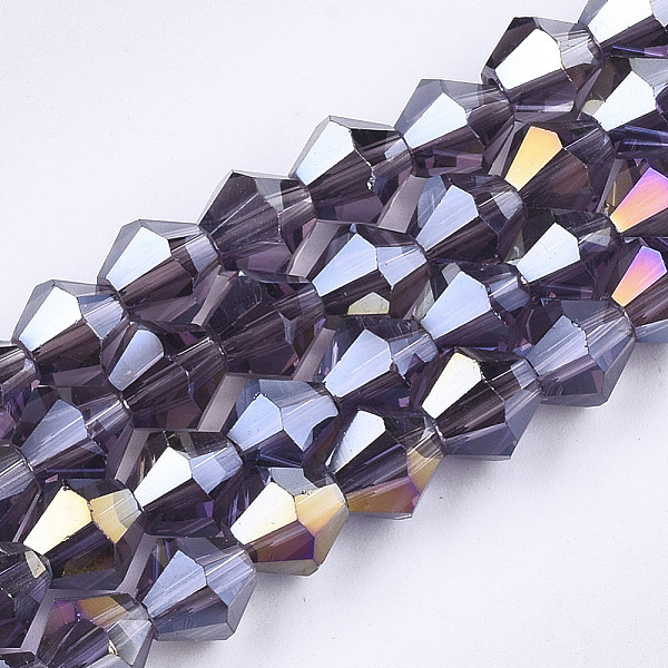 PandaHall Electroplate Glass Beads Strands, AB Color Plated, Faceted, Bicone, Indigo, 6x5.5~6mm, Hole: 1mm, about 47~48pcs/strand, 10.83..., Purple
PandaHall Electroplate Glass Beads Strands, AB Color Plated, Faceted, Bicone, Indigo, 6x5.5~6mm, Hole: 1mm, about 47~48pcs/strand, 10.83..., Purple