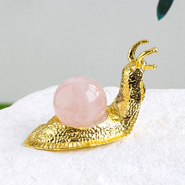 PandaHall Natural Rose Quartz Display Decoration, Snail Golden Tone Metal Holder for Home Feng Shui Ornament, 45x30mm Rose Quartz Snail
PandaHall Natural Rose Quartz Display Decoration, Snail Golden Tone Metal Holder for Home Feng Shui Ornament, 45x30mm Rose Quartz Snail