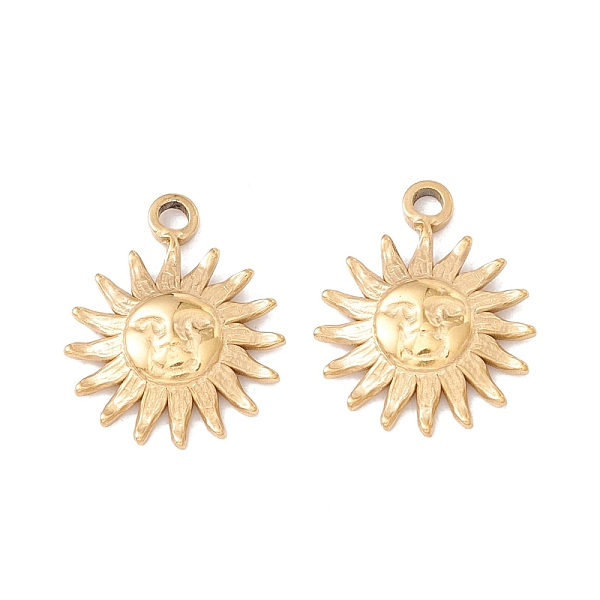 PandaHall Ion Plating(IP) 304 Stainless Steel Charms, Sun, Real 24K Gold Plated, 14.5x11.5x2mm, Hole: 1mm 304 Stainless Steel Sun
PandaHall Ion Plating(IP) 304 Stainless Steel Charms, Sun, Real 24K Gold Plated, 14.5x11.5x2mm, Hole: 1mm 304 Stainless Steel Sun