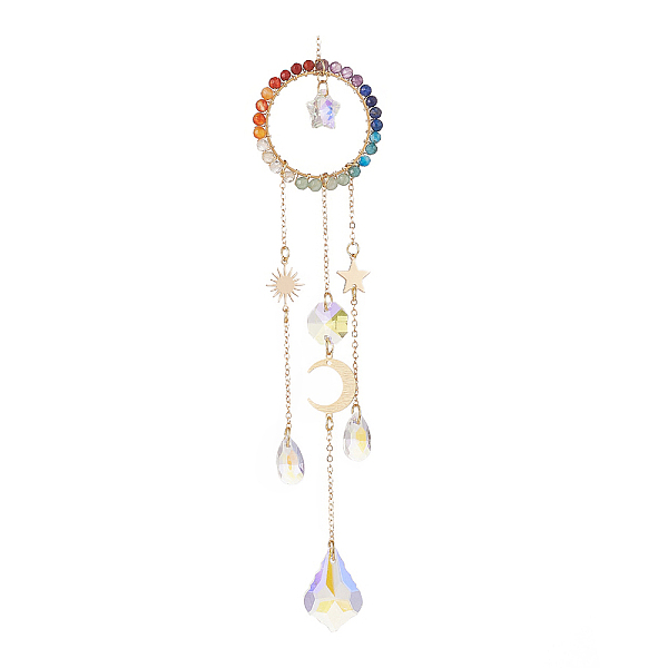PandaHall Glass Teardrop & Star Window Hanging Suncatchers, Ring Natural Gemstone & Brass Sun & Moon & Star Pendants Decorations Ornaments...
PandaHall Glass Teardrop & Star Window Hanging Suncatchers, Ring Natural Gemstone & Brass Sun & Moon & Star Pendants Decorations Ornaments...