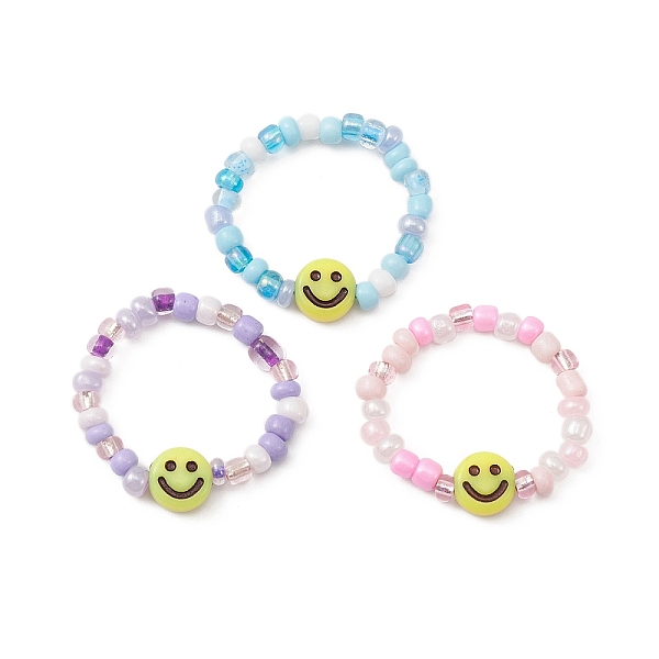 PandaHall 3Pcs 3 Color Glass Seed & Acrylic Smiling Face Beaded Stretch Rings Set, Mixed Color, Inner Diameter: 19mm, 1Pc/color Glass..., Multicolor
PandaHall 3Pcs 3 Color Glass Seed & Acrylic Smiling Face Beaded Stretch Rings Set, Mixed Color, Inner Diameter: 19mm, 1Pc/color Glass..., Multicolor