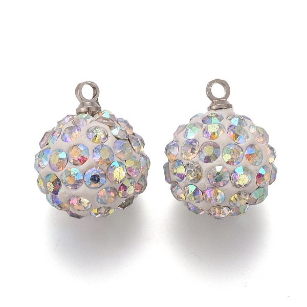 PandaHall Polymer Clay Rhinestone Pendants, Pave Disco Ball, with Platinum Tone Iron Pinch Bail, Round, Crystal AB, 15x12mm, Hole: 1.5mm..., Clear
PandaHall Polymer Clay Rhinestone Pendants, Pave Disco Ball, with Platinum Tone Iron Pinch Bail, Round, Crystal AB, 15x12mm, Hole: 1.5mm..., Clear