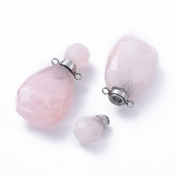 PandaHall Faceted Natural Rose Quartz Openable Perfume Bottle Pendants, with Stainless Steel Color Tone 304 Stainless Steel Findings...
PandaHall Faceted Natural Rose Quartz Openable Perfume Bottle Pendants, with Stainless Steel Color Tone 304 Stainless Steel Findings...