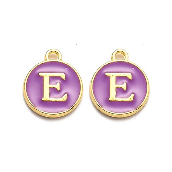PandaHall Golden Plated Alloy Enamel Charms, Enamelled Sequins, Flat Round with Alphabet, Letter.E, Purple, 14x12x2mm, Hole: 1.5mm...
PandaHall Golden Plated Alloy Enamel Charms, Enamelled Sequins, Flat Round with Alphabet, Letter.E, Purple, 14x12x2mm, Hole: 1.5mm...
