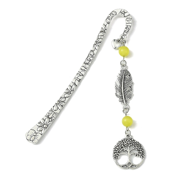 PandaHall Tree of Life Feather Tibetan Style Alloy Pendant Bookmark with Cat Eye, Tibetan Style Hook Bookmarks, Yellow, 123x20mm Alloy Tree...
PandaHall Tree of Life Feather Tibetan Style Alloy Pendant Bookmark with Cat Eye, Tibetan Style Hook Bookmarks, Yellow, 123x20mm Alloy Tree...