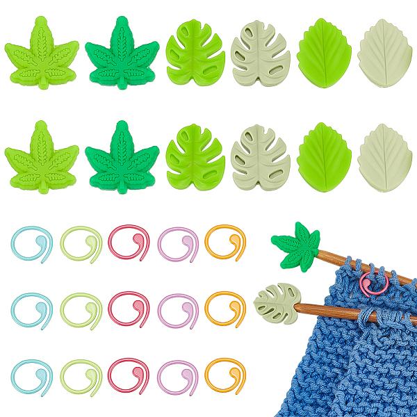 PandaHall WADORN Leaf Silicone Knitting Needle Point Protectors, Knitting Needle Stoppers with Zinc Alloy Stitch Markers, Mixed Color..., Multicolor
PandaHall WADORN Leaf Silicone Knitting Needle Point Protectors, Knitting Needle Stoppers with Zinc Alloy Stitch Markers, Mixed Color..., Multicolor
