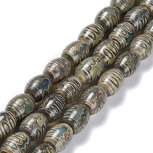 PandaHall Tibetan Style dZi Beads Strands, Natural Agate Beads, Dyed & Heated, Oval, 5-Eye, 13~14x9.5~10mm, Hole: 1.2mm, about 25pcs/strand...
PandaHall Tibetan Style dZi Beads Strands, Natural Agate Beads, Dyed & Heated, Oval, 5-Eye, 13~14x9.5~10mm, Hole: 1.2mm, about 25pcs/strand...